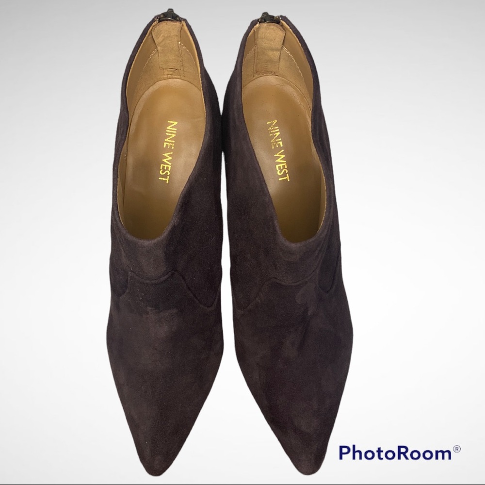Nine West Swarm suede heeled booties Sz 9 - Picture 7 of 11